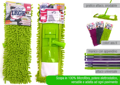 William Blum Scopa Morbida Per Interni Con Manico Lungo - Testa Verde, Pulizia Pavimenti, Marca Dustpan Store Scopa Setole Morbide Manico Lungo