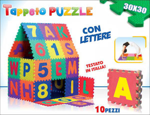 tappetino puzzle con lettere 10 pezzi